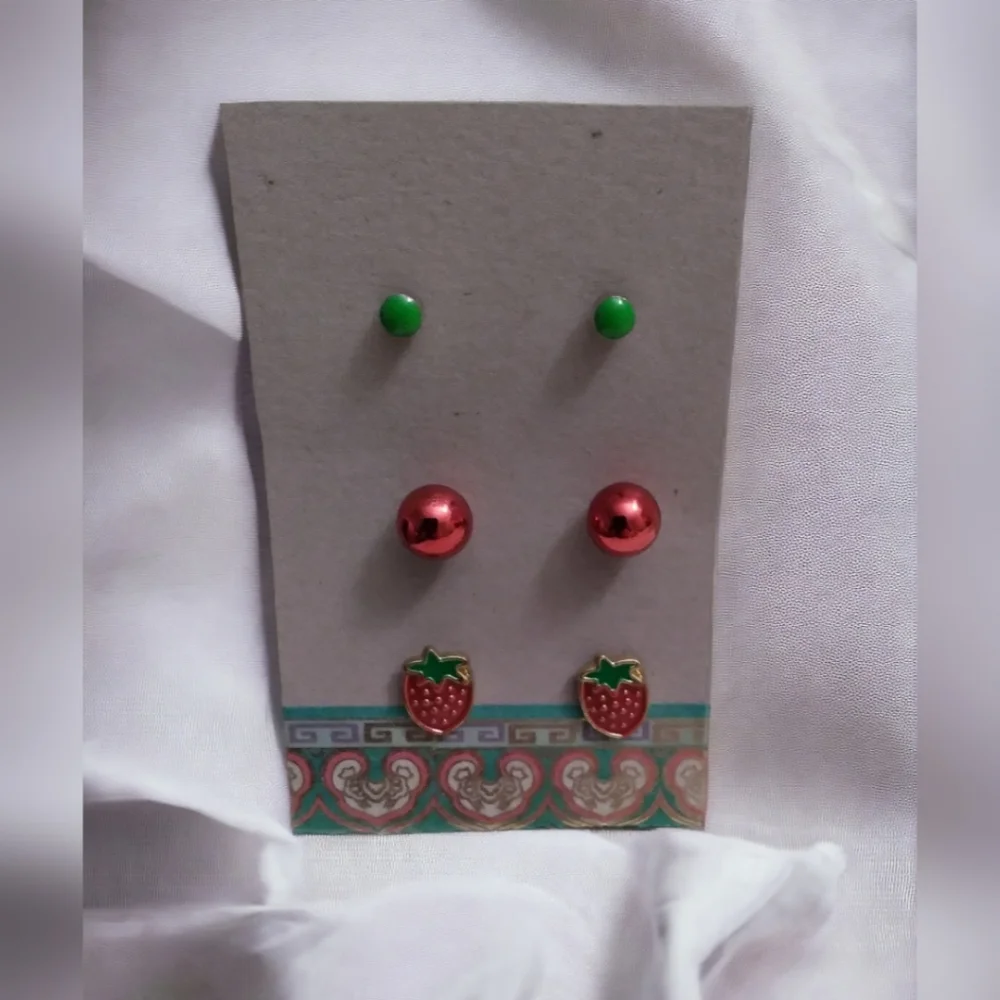 Strawberry Earring Set